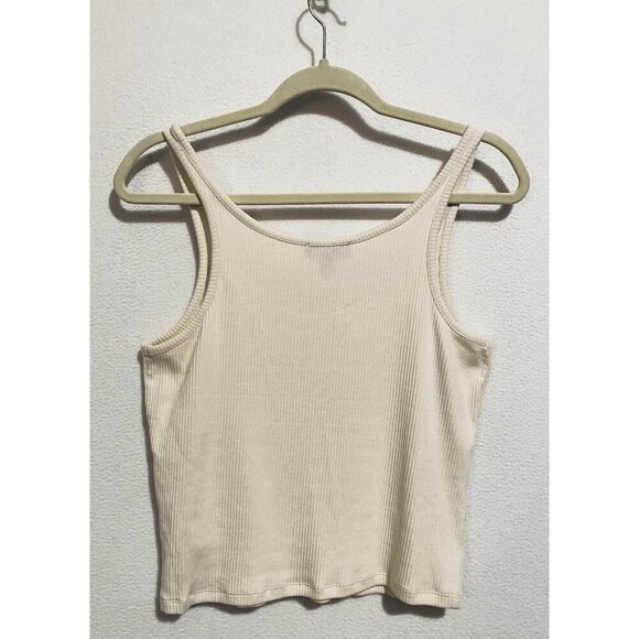 J Crew Tank Top Womens Medium Ivory Embellished Vintage Ribbed Festival 70s - Picture 3 of 7